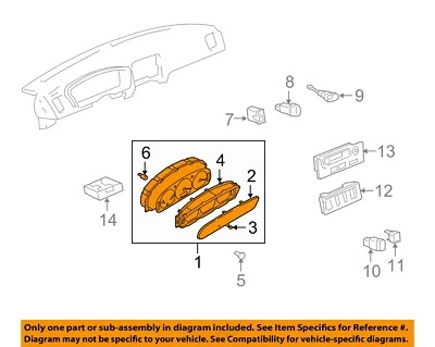 Medidor de velocímetro usado se adapta a: Hyundai Xg Series Cluster MPH Grado A 2003 Foto 1 de 3