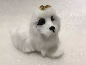 Makers Holiday White Terrier Vintage Dog Ornament (Real Feel Fur) Maltese Westie - Bild 1 von 3