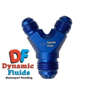 (AN8) -8 a 2 X (AN6) -6 3 Vie Y Pezzi Blocco Billetta Alluminio Adattatore Maschio Blu - Foto 1 di 1