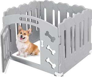 3+1 Laufstall Hund Welpenauslauf Kunststoff Welpenlaufstall Faltbare Hundegitter - Bild 1 von 11