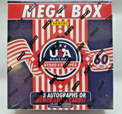 PANINI MEGA BOX,STARS & STRIPES USA, 60 TOTAL CARDS, 3 AUTTOGRAPHS OR MEMORABILA - Image 1 of 4