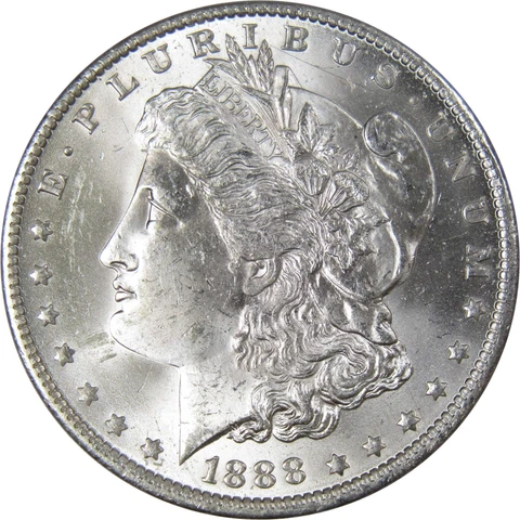 1888 O Morgan Dollar BU Uncirculated Mint State 90% Silver $1 US Coin Cover