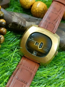 AUTHENTIC TENOR DORLY 21 JEWELS AUTOMATIC SWISS MEN'S DIGITAL JUMP HOUR RETRO - Picture 1 of 12