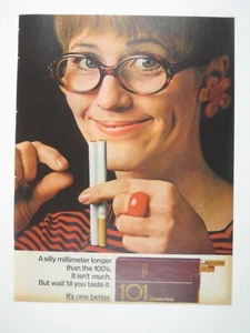 Vintage Chesterfield 101 Cigarette Print Ad 1960s Woman Glasses Home Decor - Picture 1 of 2