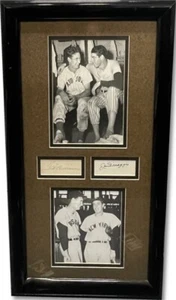 Ted Williams Joe DiMaggio Autographed Framed Cuts Giants Red Sox JSA XX91723 - Picture 1 of 5