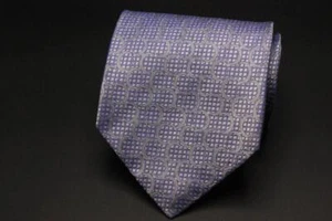 XMI PLATINUM Silk Tie. Blue with Gray Geometric. - Picture 1 of 3