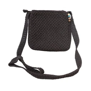 Vintage Liz Claiborne dark brown crochet woven crossbody bag purse - Picture 1 of 6