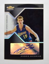 2004-05 Finest Refractors Black #187 Andris Biedrins AU 02/19