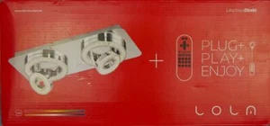 Plafón LED, Cromo, 2 Anillos Luminosos Giratorios - Imagen 1 de 2