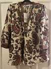 BNWT* Zara Paisley Pattern Top Size Medium Shirt Blouse