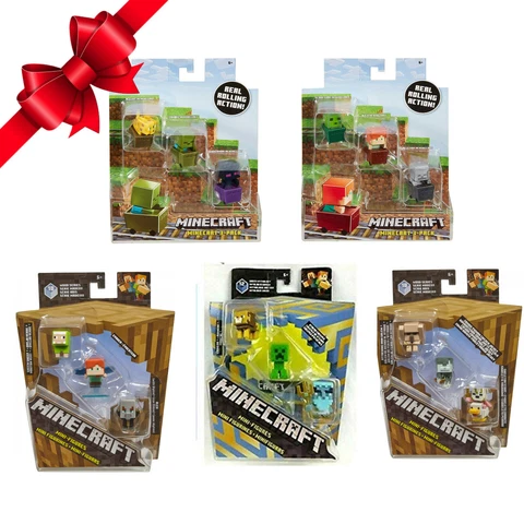 Minecraft Mini-Figure 3 Pack Wood / Greek Mythology Build-a-mini or MineCart NIP Cover