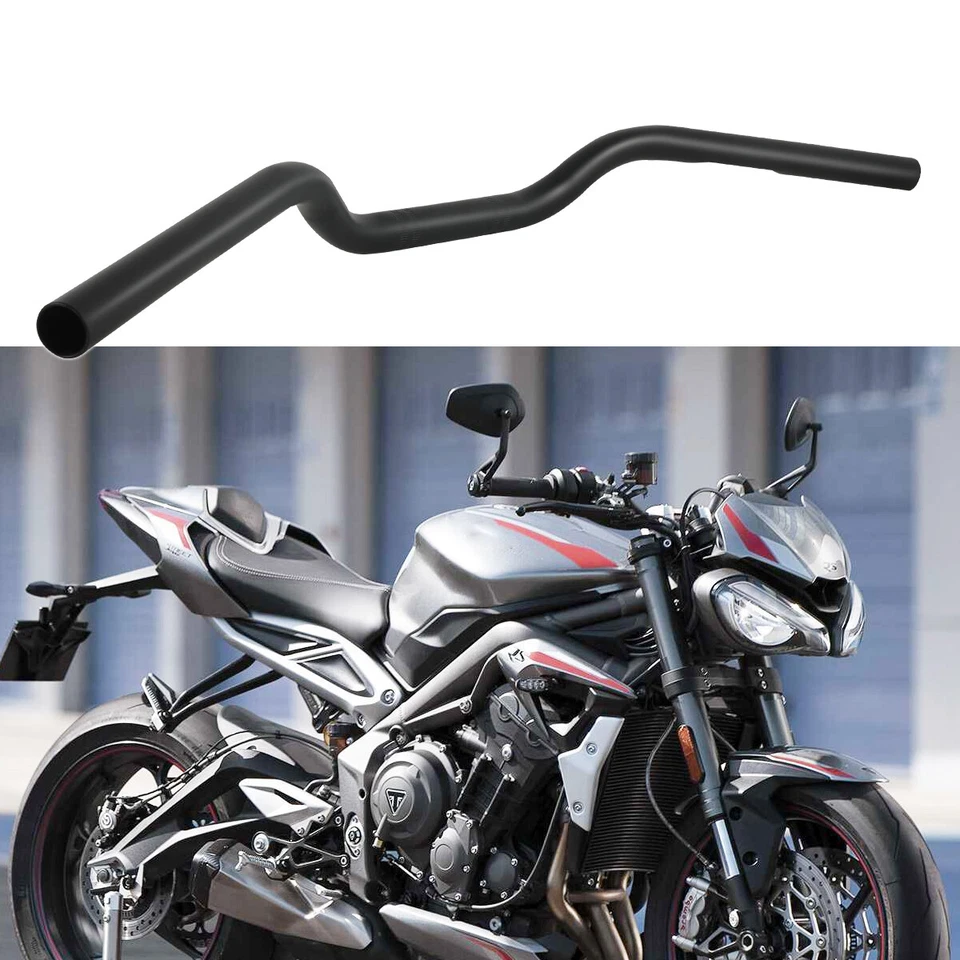 Rastreador de manillar de arrastre de 7/8" 22 mm negro para Triumph Street Twin Street Triple R Foto 1 de 4