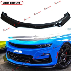 Para Chevy Camaro 2016-2023 estilo 1LE divisor de labios frontal brillo cuerpo negro - Imagen 1 de 16