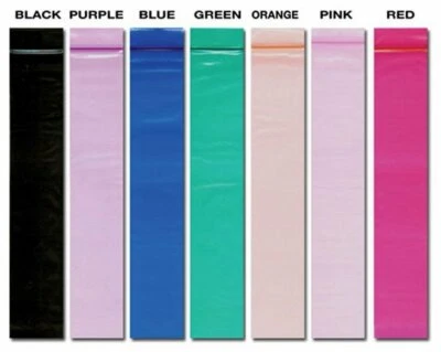100 2"x12" BLACK BLUE PURPLE GREEN RED PINK ORANGE MIX INCENSE ZIP BAGS - Image 1 of 4