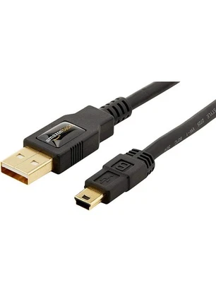 AmazonBasics IFRI 3 Feet USB 2.0 A-Male to Mini-B Cable - Black - Image 1 of 2