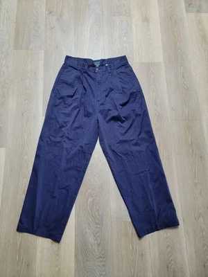 Vintage 90s Chaps Ralph Lauren Navy Pleated Chino Trousers Fits 28x28 - Image 1 of 4