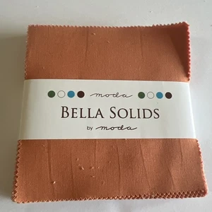 Bella Solids 5" Charm Pack Orange Solid by Moda Quilting Fabric, 42 pcs - Picture 1 of 2