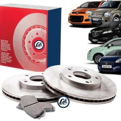 KIT DISCHI FRENO VENTILATI + PASTIGLIE ANTERIORI FIAT PANDA 169 PANDA 312 PUNTO - Imagen 1 de 4