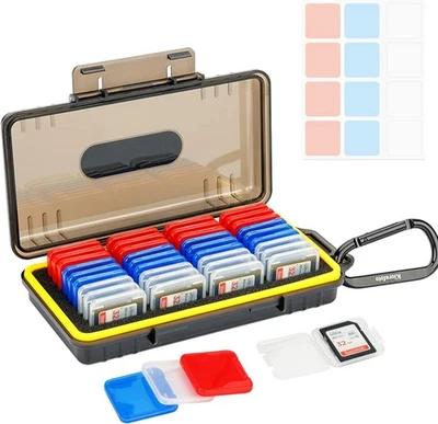 Kiorafoto Porta Schede SD per 36 Scheda SD SDXC SDHC, Con porta sd card - Immagine 1 di 4