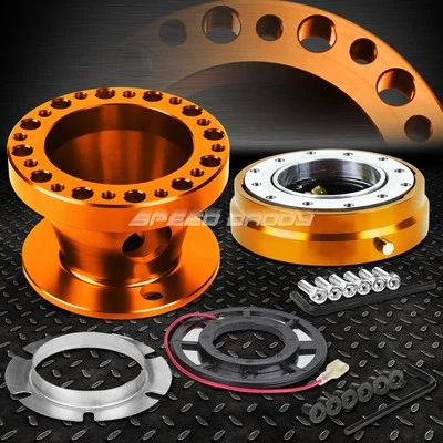 ORANGE 6-HOLE STEERING WHEEL HUB ADAPTOR+QUICK RELEASE FOR MIATA MX5/RX7/RX8/626 - Image 1 of 4