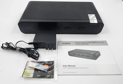 Belkin Secure Dual-Head DVI-I KVM Switch (F1DN104E-3) - Image 1 of 4