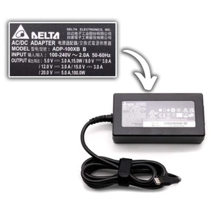 Delta 100W Type-C Laptop Charger For Lenovo ThinkPad L14 Gen 4 (Type 21H5, 21H6) - Picture 1 of 5