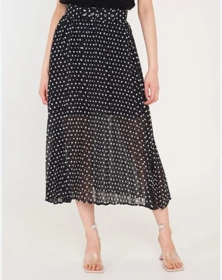 MSK новый с Ярлыками $109 в горошек с подкладкой плиссированные Midi трапециевидная юбка размер 12 - Изображение 1 из 4