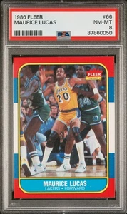 Fleer #66 1986 Maurice Lucas Lakers PSA 8 casi nuevo-como nuevo - Imagen 1 de 2