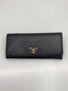 PRADA Long Wallet Leather Black 1MH132 - Picture 1 of 9