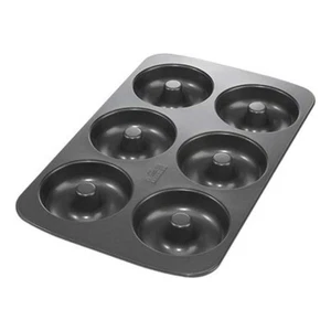 Teglia 6 Mini Donut 9 cm Antiaderente - 34,5x21,5x2,5 cm Birkmann - Ciambelline - Imagen 1 de 5