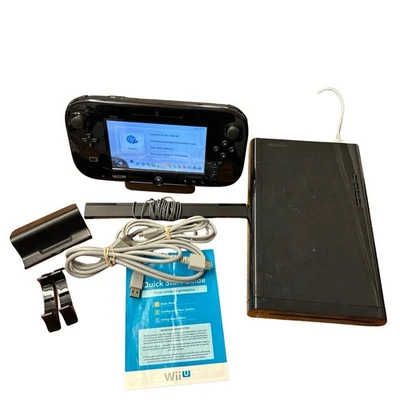 Nintendo Wii U - Black - 32GB Console - Complete With Pad & OEM Cables - TESTED - Image 1 of 4