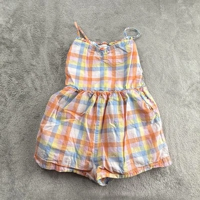 Janie And Jack Sleeveless Romper Girl Size 10 Gingham One Piece Multicolor Plaid - Bild 1 von 4