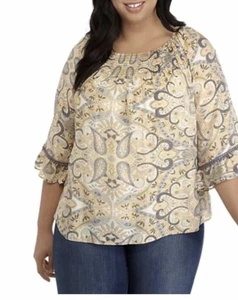 Blusa New Directions Talla Grande Lino Calado Talla 2X - Imagen 1 de 3