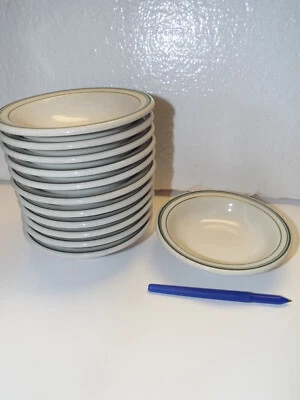 12 CUENCOS DE CEREALES CON BORDE 6.5" Doble RAYA VERDE ESTERLINA Artículos de restaurante Foto 1 de 2