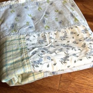 PLOW AND HEARTH Cotton Tablecloth 48" Square Floral/Plaid Patchwork Cottage Core - Picture 1 of 11