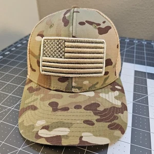 DeWalt Hat Cap Camo Brown American Flag Snapback Adjustable OSFM Mesh - Picture 1 of 11