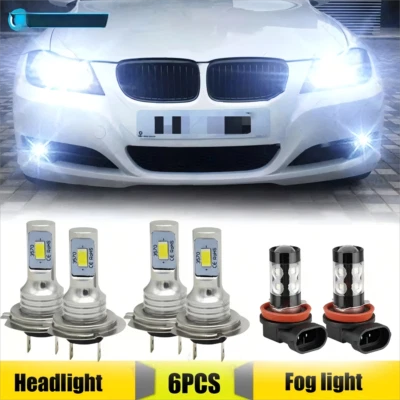 Para BMW 323i 2006-2011 328i 2007-2016 6X 6000K Faros LED + Bombillas antiniebla AA+ Foto 1 de 4