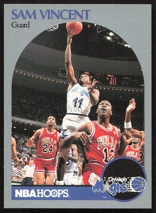 1990-91 Hoops #223a Sam Vincent Michael Jordan Michael Jordan wearing #12 Bulls - Picture 1 of 2