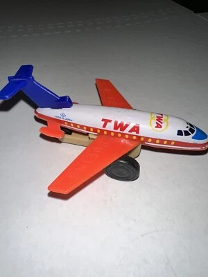 Vintage TWA Trans World Boeing B-727 Tin / Plastic Friction Toy Airplane - Japan - Image 1 of 4