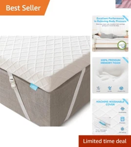 2-Inch Full Memory Foam Mattress Topper – Pressure-Relieving Comfort, Washable - Picture 1 of 8