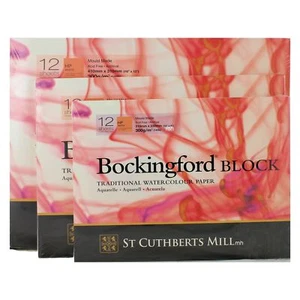 Bockingford Watercolour paper Block 12 Sheets 300gsm Hot Pressed Assorted Sizes! - Picture 1 of 4
