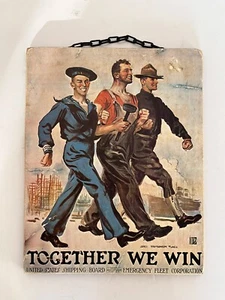 Together We Win Propaganda Poster WW1 Vintage Original? - Bild 1 von 3