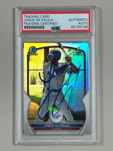 Josue De Paula PSA Firmado 2023 1er Bowman Chrome Prospects Refractor/499 BCP-11 - Imagen 1 de 4