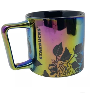 Starbucks Iridescent Black Roses Ceramic Mug Fall 2020 Halloween Cup NEW - Picture 1 of 3