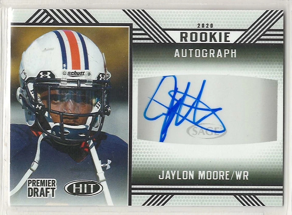 JAYLON MOORE 2020 SAGE Premier Draft Low BLACK AUTOGRAPH auto UT MARTIN - Image 1 of 1
