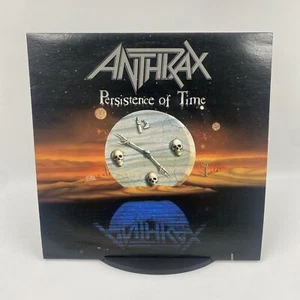 ANTHRAX persistence of time LP 1st Press Rare USA Import EX/VG Import Cuts - Picture 1 of 10