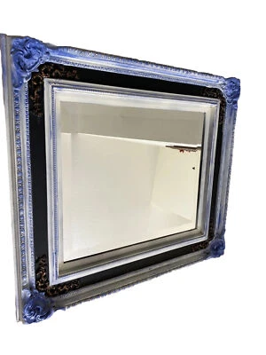Espejo de pared Timeless Reflections francés victoriano negro/azul/blanco 35x31 Foto 1 de 4