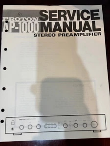 ORIG PROTON AP-1000 AP1000 PREAMPLIFIER Repair & Service Manual 54 101 *ORIGINAL - Picture 1 of 1