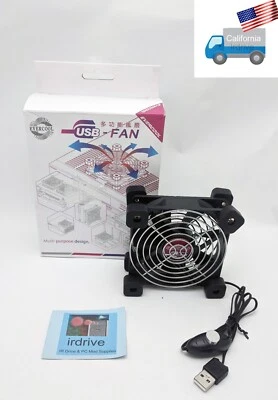 Evercool 90mm USB Powered 2-Speed 5V Wireless Router, NUC, & AMP Cooling Fan - Image 1 of 4