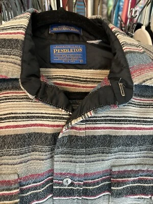 Vtg Pendleton Shirt M High Grade Western Wear Striped Virgin Wool - Image 1 of 4